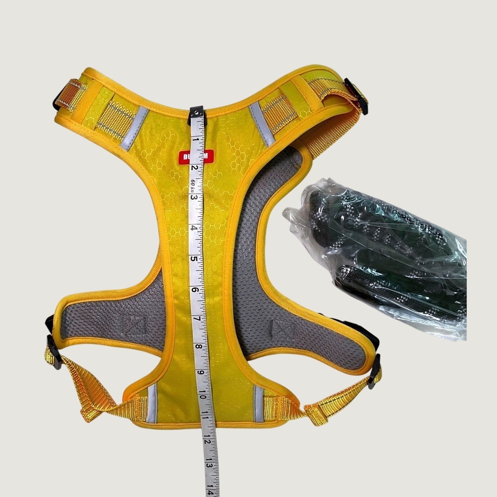 Duomm Large Yellow No Pull Dog Harness Reflective Step In & Mesh Padded w/ Leash - Picture 7 of 7